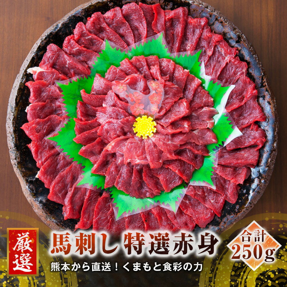 【ふるさと納税】熊本 馬刺し 特選 赤身 250g 50g×5個 国内肥育 たれ・生姜付き 小分け 真空パック 刺し身 おつまみ 馬肉 冷凍 送料無料