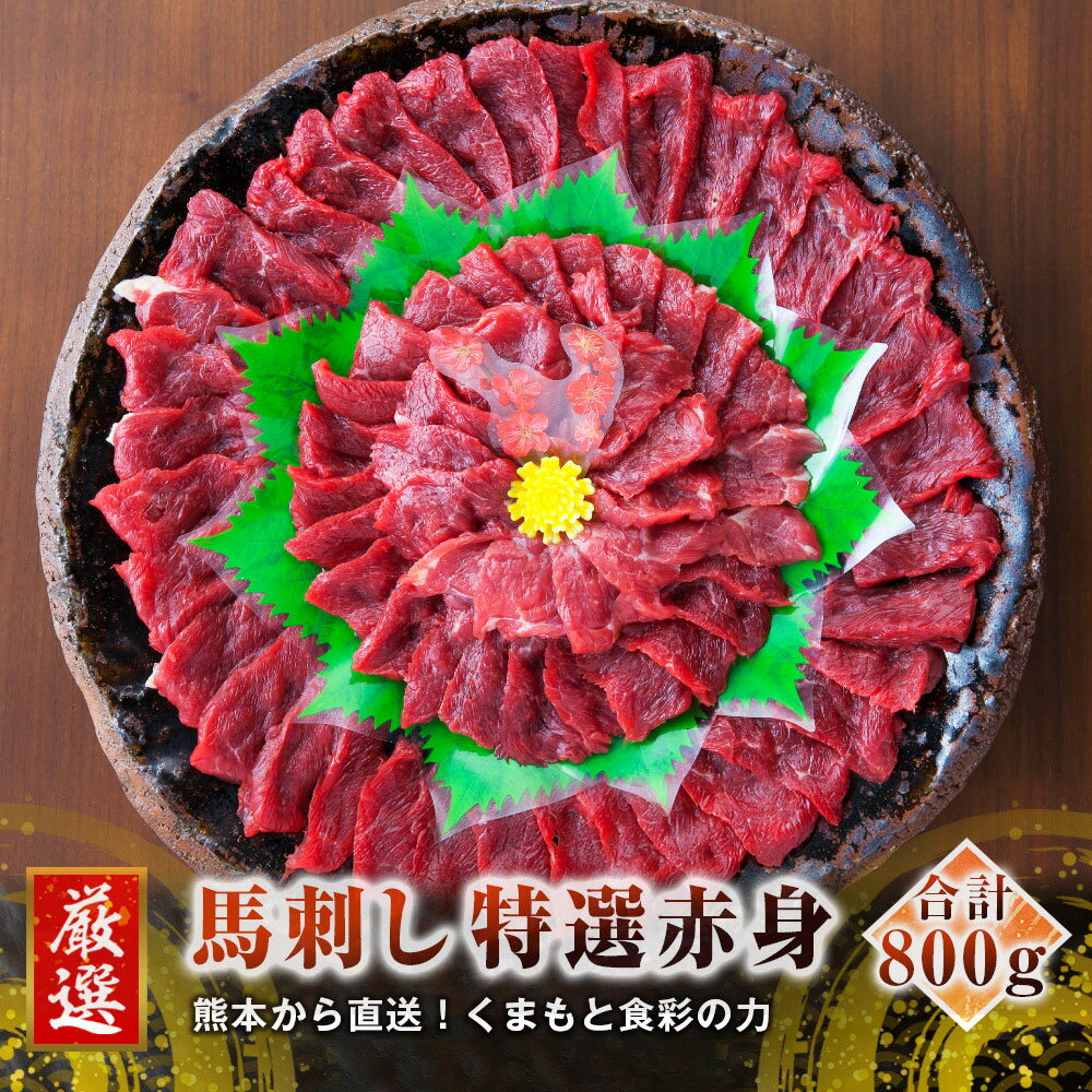 【ふるさと納税】熊本 馬刺し 特選 赤身 800g 50g×16個 国内肥育 たれ・生姜付き 小分け 真空パック 刺し身 おつまみ 馬肉 冷凍 送料無料