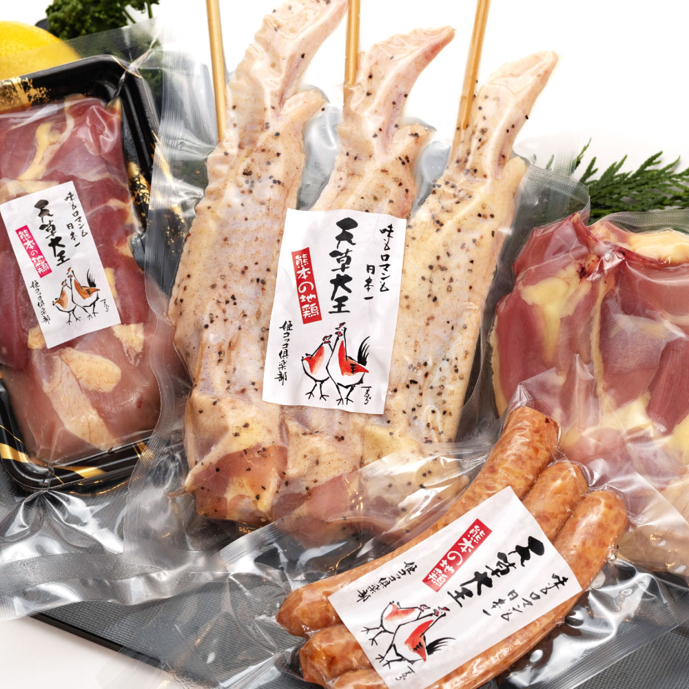 48位! 口コミ数「0件」評価「0」天草大王 アウトドアセット 幻の鶏 キャンプ BBQ 骨付きもも肉500g!! 大手羽先 ソーセージ ブツ切りミックス 合計約1.1kg 鶏･･･ 