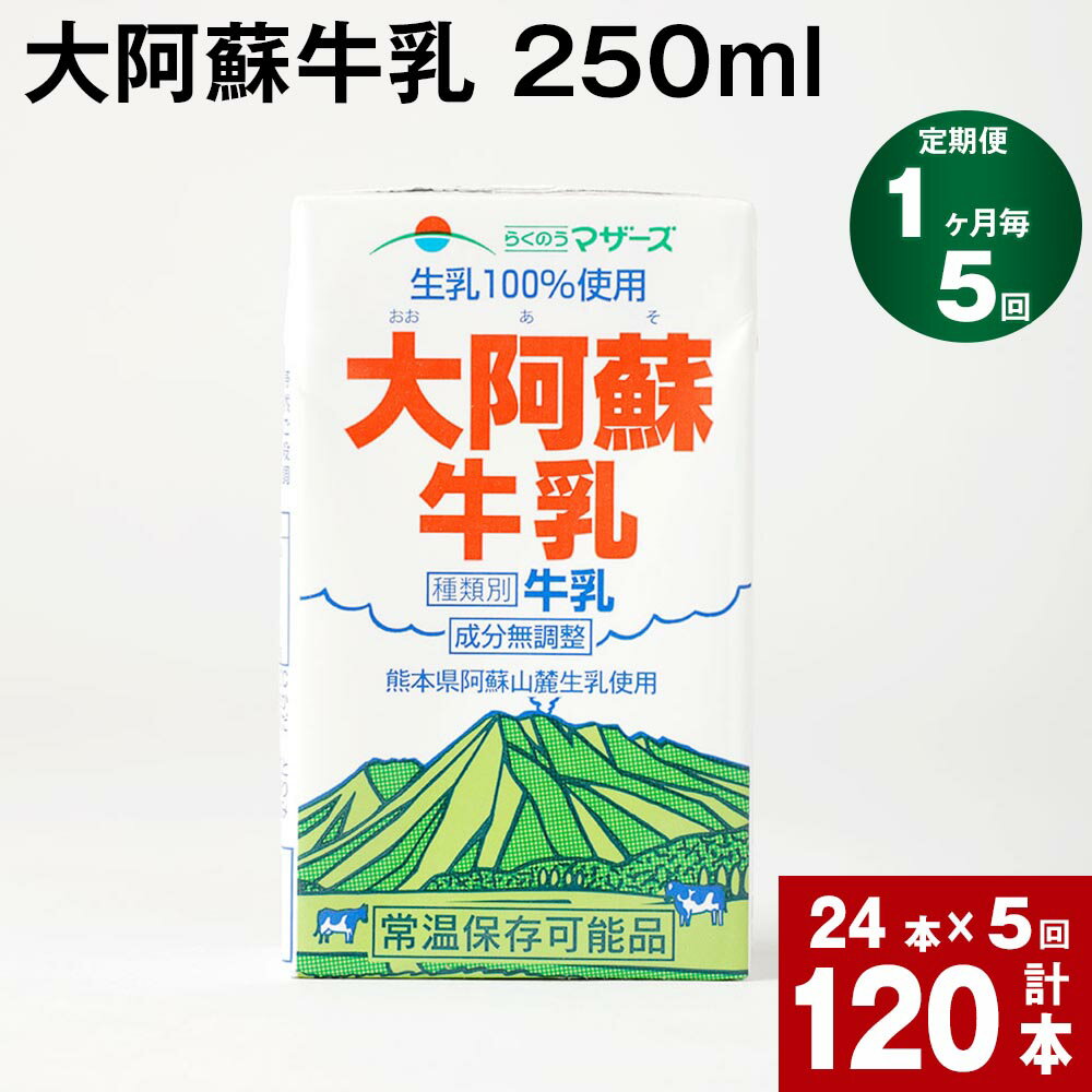 【ふるさと納税】【定期便】【1ヶ月毎 5回】大阿蘇牛乳 250ml 計120本(24本×5回) 計30L 牛乳 飲料 生...