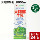 【ふるさと納税】【定期便】【3ヶ月毎 4回】 大阿蘇牛乳 1000ml 計24本 (6本×4回) 牛乳 成分無調整牛乳 パック 乳飲料 乳性飲料 熊本県産