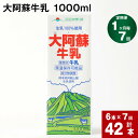 【ふるさと納税】【定期便】【1ヶ月毎 7回】 大阿蘇牛乳 1000ml 計42本 (6本×7回) 牛乳 成分無調整牛乳 パック 乳飲料 乳性飲料 熊本県産