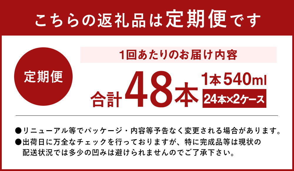 【ふるさと納税】【選べる 定期便】い・ろ・は・す 阿蘇の天然水 540mlPET 1回あたり 計48本 24本×2ケース 3ヶ月 計144本/6ヶ月 計288本/12ヶ月 計576本 いろはす 箱 飲料水 軟水 ミネラルウォーター コカ・コーラ ペットボトル 熊本県 送料無料