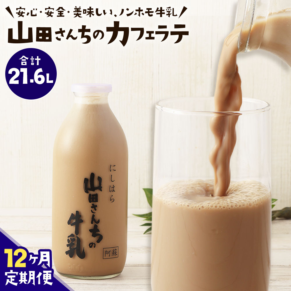 15位! 口コミ数「0件」評価「0」【12ヶ月定期便】山田さんちのカフェラテ 900ml×2本×12回 合計21.6L ノンホモ牛乳 カフェラテ 牛乳 ミルク ミルクコーヒー ･･･ 