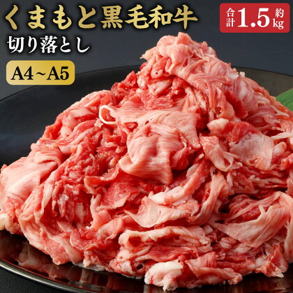 A4～A5等級 くまもと黒毛和牛 切り落とし 300g×5パック 合計約1.5kg 牛肉 お肉 黒毛和牛 ブランド牛 霜降り スライス 料理 小分け パック 冷凍 熊本県産 国産 九州 熊本県 西原村 送料無料