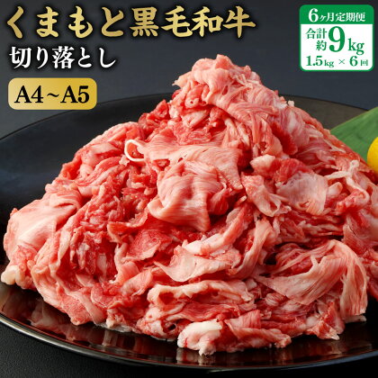 【定期便6回】A4～A5等級 くまもと黒毛和牛 切り落とし 合計約1.5kg（300g×5パック） 牛肉 お肉 黒毛和牛 ブランド牛 霜降り スライス 料理 小分け パック 冷凍 熊本県産 国産 九州 熊本県 西原村 送料無料