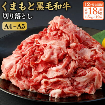 【定期便12回】A4～A5等級 くまもと黒毛和牛 切り落とし 合計約1.5kg（300g×5パック） 牛肉 お肉 黒毛和牛 ブランド牛 霜降り スライス 料理 小分け パック 冷凍 熊本県産 国産 九州 熊本県 西原村 送料無料