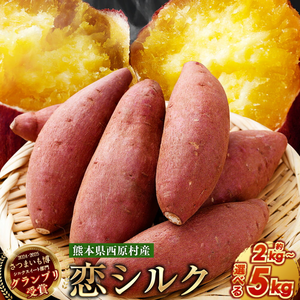 [ 選べる内容量 ] 『 2024-2025 さつまいも博 シルクスイート 部門 グランプリ 受賞 』 恋シルク 約2kg 約3kg 約5kg さつまいも サツマイモ 芋 しっとり なめらか 甘い 熊本県 西原村 送料無料