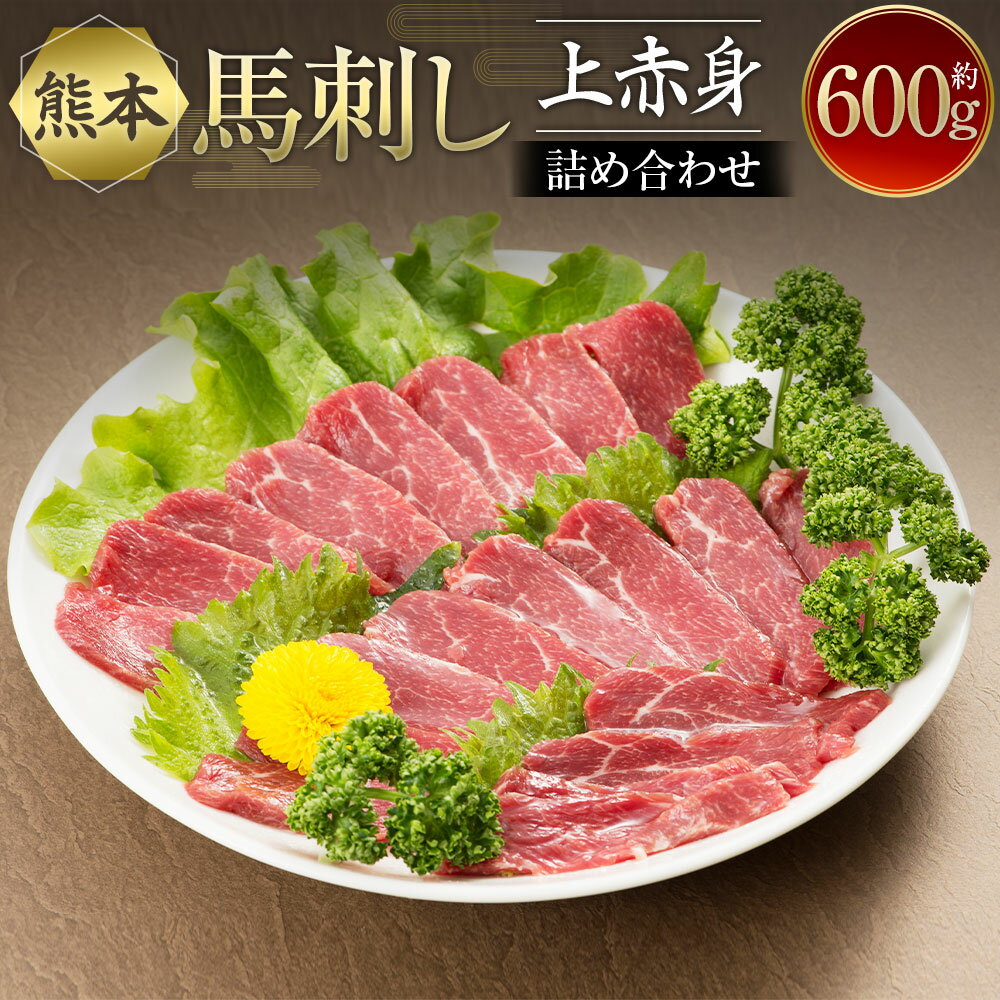 【ふるさと納税】熊本馬刺し 上赤身 詰め合わせ 約600g 約100g×6パック 醤油付き 赤身 馬肉 馬刺し 馬刺 刺身 肉 お肉 真空パック 小分け 冷凍 熊本県 送料無料