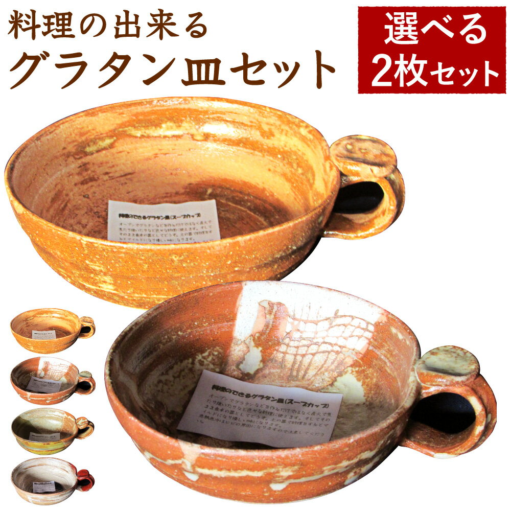 【ふるさと納税】料理の出来るグラタン皿 2枚セット 選べる4種類 一人用×2枚 直径約15cm お皿 料理皿 耐熱皿 グラタン オーブン 食器 キッチン 手作り 送料無料