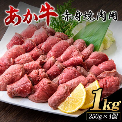 あか牛 赤身焼肉用 1kg (250g×4個) 白水乃蔵《60日以内に出荷予定(土日祝除く)》あか牛 あかうし 赤牛 焼肉 冷凍 小分けパック