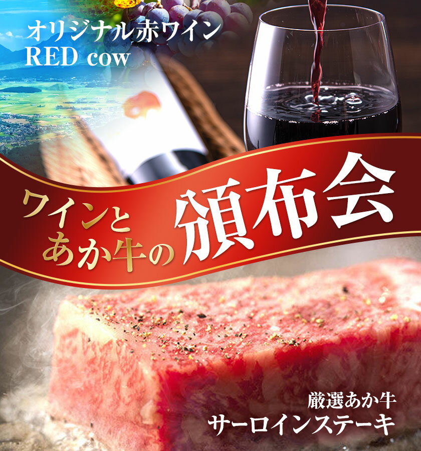 【ふるさと納税】【2ヶ月頒布会】ワイン あか牛 頒布会 選べる ワイン 本数 1本 2本《お申込み月の翌月から出荷開始》熊本県 南阿蘇村 ワイン 酒 お酒 南阿蘇村産 赤ワイン RED cow 750ml あか牛 サーロインステーキ 牛肉 和牛 ステーキ