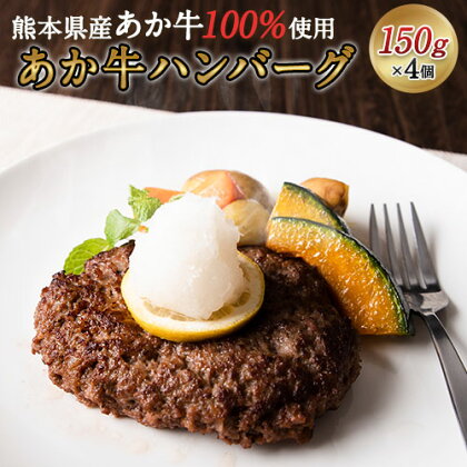 あか牛ハンバーグ4個入り 150g×4個 《60日以内に出荷予定(土日祝を除く)》あか牛の館 熊本県南阿蘇村 ハンバーグ あか牛 熊本県産 600g 牛肉