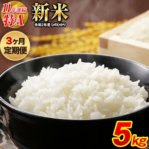 【ふるさと納税】 令和2年産 【3ヶ月定期便】 ひのひかり約5kg(5kg×1袋) 計3回お届け 合計15kg(5kg×3袋) 新米 熊本 県産 白米 精米 御船町《お申込み月の翌月から出荷開始》