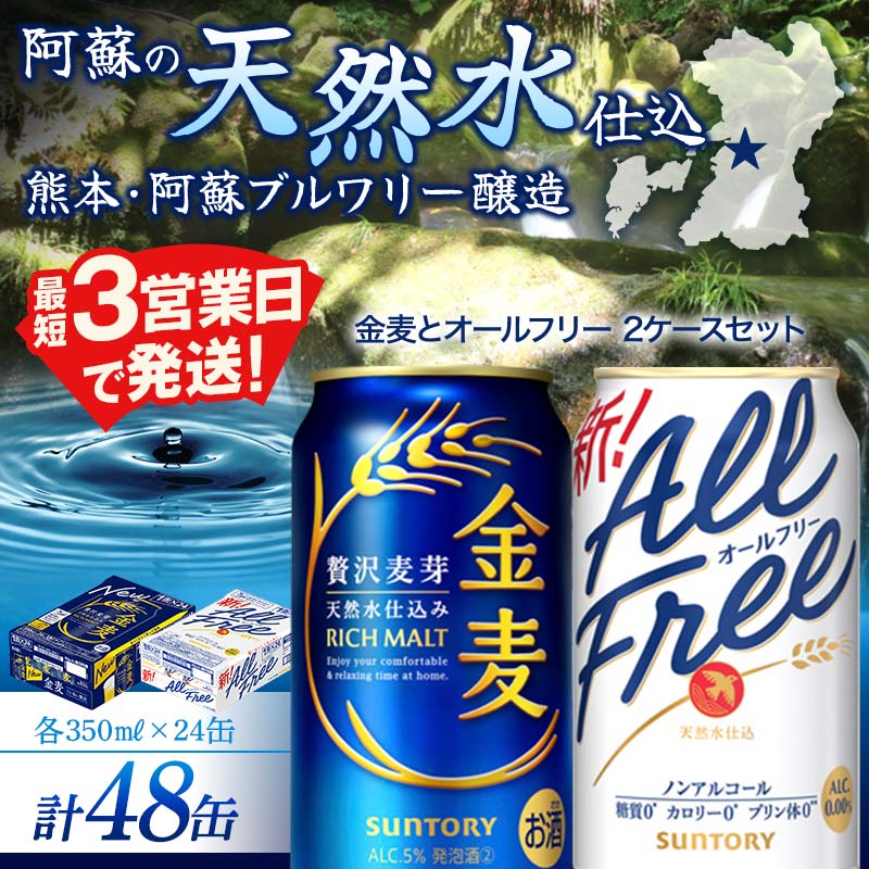 オールフリーと金麦のセット 各350ml×1ケース(24本) 熊本県 嘉島町 ビール アルコール ノンアル