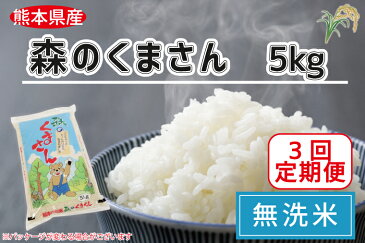 【ふるさと納税】【3回定期便】森のくまさん　無洗米5kg　訳あり コロナ支援（FKK19-356）