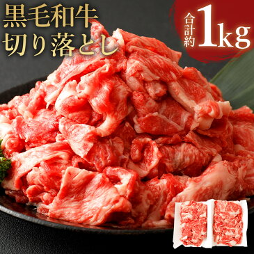 【ふるさと納税】九州産 黒毛和牛切り落とし 合計約1kg 約500g×2パック 小分け 4等級以上 A4等級以上 牛肉 お肉 冷凍 国産 送料無料