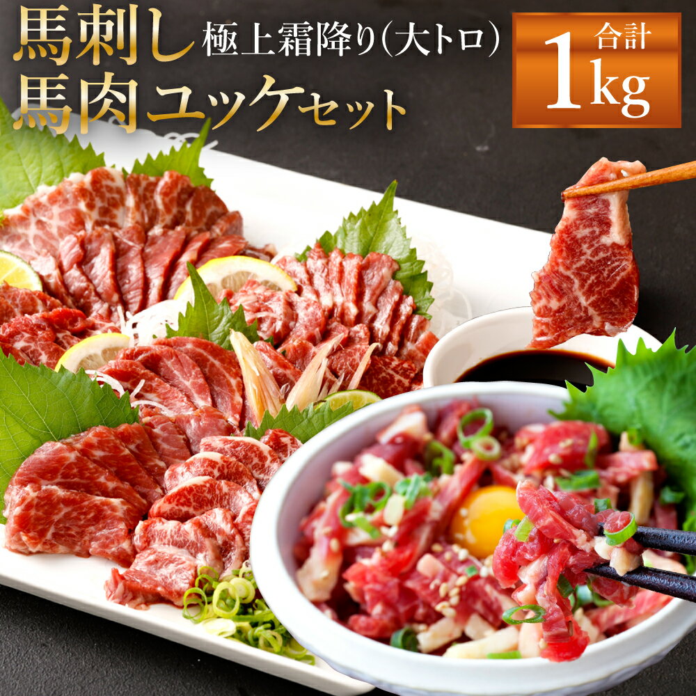 【ふるさと納税】熊本 馬刺し 極上霜降り(大トロ) 500g(50g×10個) 馬肉ユッケ 500g(50g×10個) 合計1kg ..