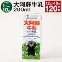 【ふるさと納税】【定期便】【1ヶ月毎10回】大阿蘇牛乳 計120本(12本×10回) 1本あたり200ml 牛乳 ミルク くまモン 生乳100% 成分無調整 紙...