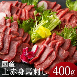 【ふるさと納税】上赤身 馬刺し 400g 上赤身 馬刺し 馬肉 刺身 醤油付き ブロック 冷凍 国産 送料無料