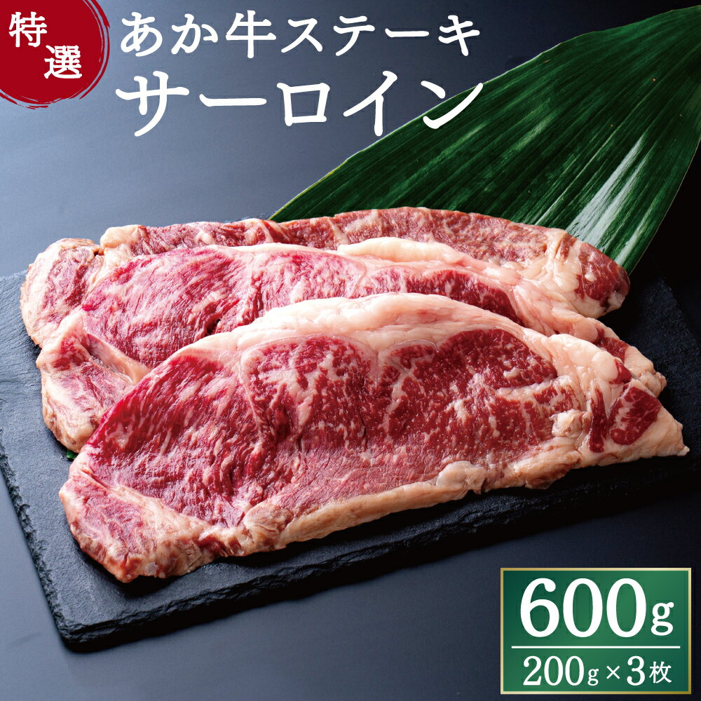 あか牛ステーキ サーロイン 200g×3枚 合計600g ステーキ 牛肉 お肉 特選 個包装 益城町 熊本県産 九州産 国産 冷凍 送料無料