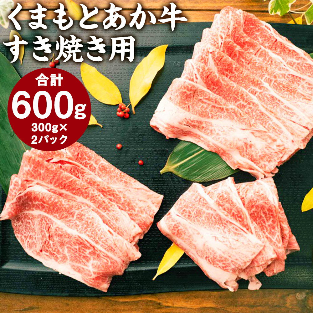 GI認証 くまもとあか牛 すき焼き用 切り落とし 合計600g 300g×2パック 和牛 スライス お肉 牛肉 国産 九州産 熊本県産 冷凍 送料無料