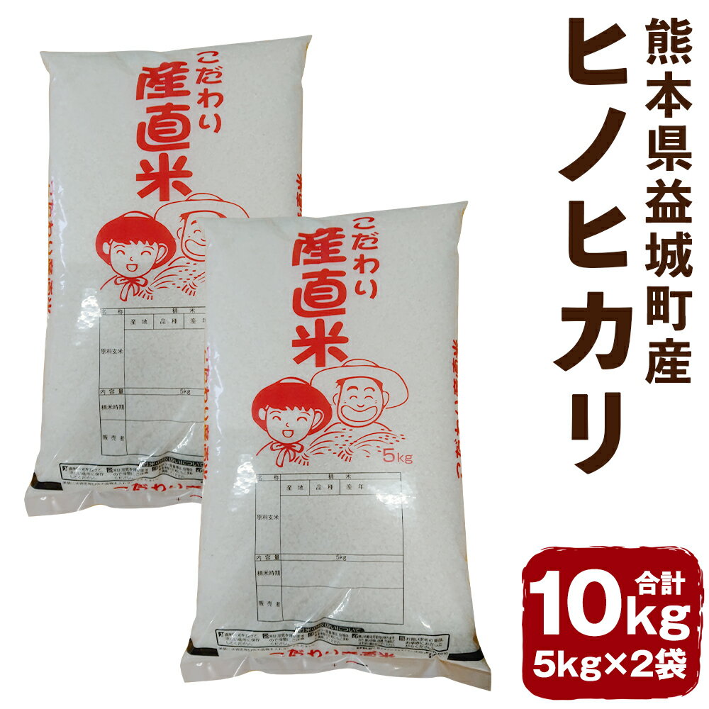 熊本県益城町産 ヒノヒカリ 合計10kg 5kg×2袋 令和5年産 お米 白米 精米 熊本県産 九州産 送料無料