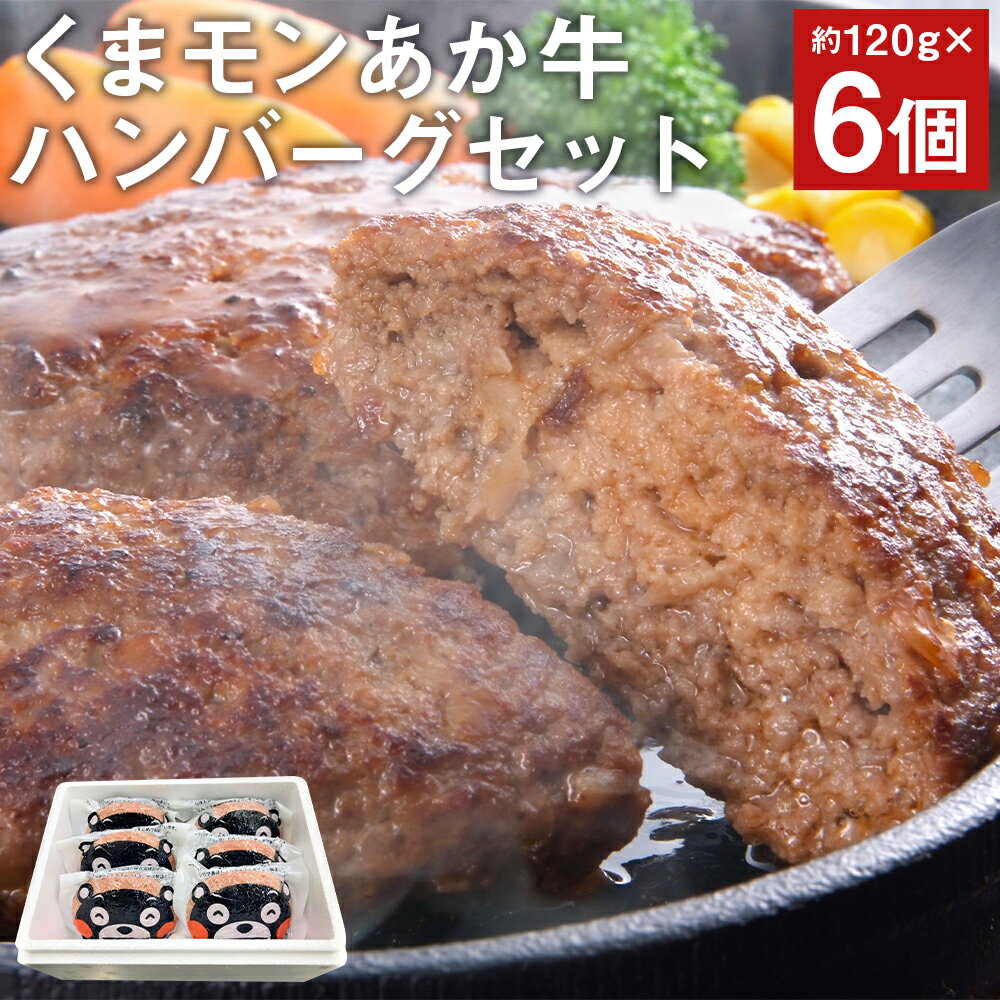 くまモンあか牛ハンバーグセット 約120g×6個 合計約720g あか牛のたれ200ml付き ハンバーグ 惣菜 おかず くまモンパッケージ 個包装 小分け あか牛 牛肉 冷凍 送料無料