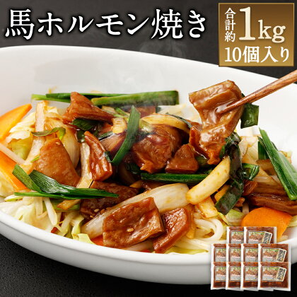 馬ホルモン焼き 10個セット 合計約1kg 約100g×10個 ホルモン 馬肉 千興ファーム 熊本 馬 惣菜 おかず おつまみ 冷凍 送料無料