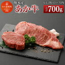 【ふるさと納税】熊本産 ステーキ用 あか牛 ヒレ肉2枚(300g) ロース肉2枚(400g) 2種類 合計700g 牛肉 和牛 ステーキ ブラックペッパー・牛脂...