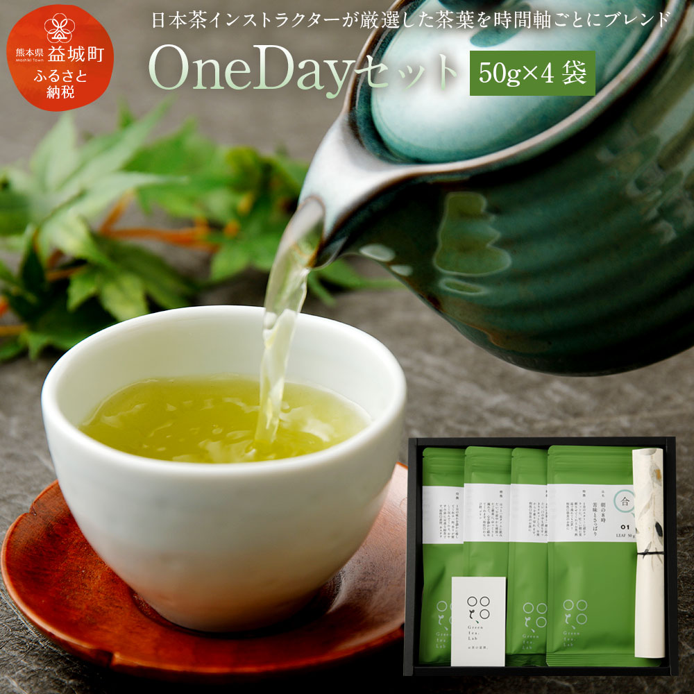 17位! 口コミ数「0件」評価「0」OneDayセット 50g×4袋 4種類×各1袋 茶葉 日本茶 緑茶 お茶 詰め合わせ 飲み比べ 熊本県産 九州産 化粧箱入り ギフト箱入り･･･ 