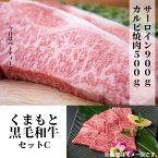 【ふるさと納税】熊本県産黒毛和牛セットC　サーロイン900g＋カルビ焼肉500g