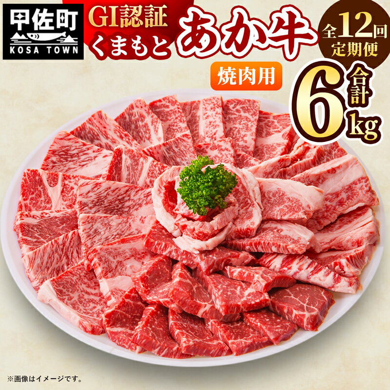 【ふるさと納税】【毎月お届け】熊本県産　和牛　くまもとあか牛(GI)　焼肉用　500g【定期便12ヶ月コース】