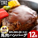 【ふるさと納税】選べる配送月【馬肉100%】馬肉ハンバーグ 150g×12個 - ハンバーグ おべんとう お弁当 おかず 個包装 小分け 人気 1.8kg 冷凍 おすすめ お取り寄せ 焼くだけ 国内製造 総菜 甲佐町【価格改定】