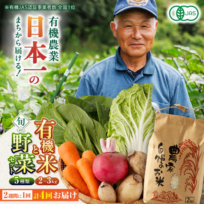 【ふるさと納税】【全4回隔週定期便】【令和5年産】有機米 2kg 旬の野菜 5種セット 野菜 米 コメ こめ 有機JAS認定 熊本県産 オーガニック野菜 山都町産 産地直送 熊本直送【株式会社 肥後やまと】[YAF017] 48000 48,000 48000円 48,000円