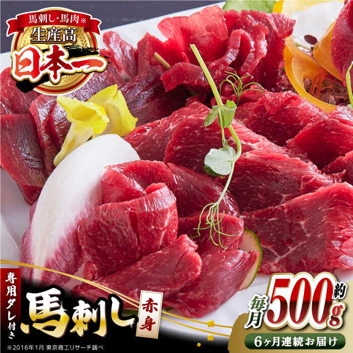 21位! 口コミ数「0件」評価「0」【全6回定期便】国内肥育 馬刺し 赤身 約500g 専用タレ付き 熊本 山都町 冷凍 馬肉 馬刺 ヘルシー 小分け【有限会社 丸重ミート】[･･･ 