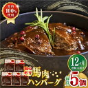 20位! 口コミ数「0件」評価「0」【全12回定期便】国内肥育 冷凍 馬肉ハンバーグ 計1kg ( 200g × 5個 ) デミグラスソース入り 小分け 個包装 惣菜 湯煎 熊･･･ 