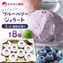 【ふるさと納税】【限定数量】【全3回定期便】熊本県産 ブルーベリージェラート 8個 アイス カップ 熊本 山都町 冷凍 産地直送 熊本県産 山都町産 九州産 ブ...