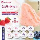 【ふるさと納税】【限定数量】【全3回定期便】熊本県産 いちご ブルーベリー ジェラート セット 計8個 ( 2種 × 各4個 ) アイス 熊本 山都町 九州産 ...