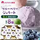 【ふるさと納税】【限定数量】【全6回定期便】熊本県産 ブルーベリージェラート 8個 アイス カップ 熊本 山都町 冷凍 産地直送 熊本県産 山都町産 九州産 ブ...