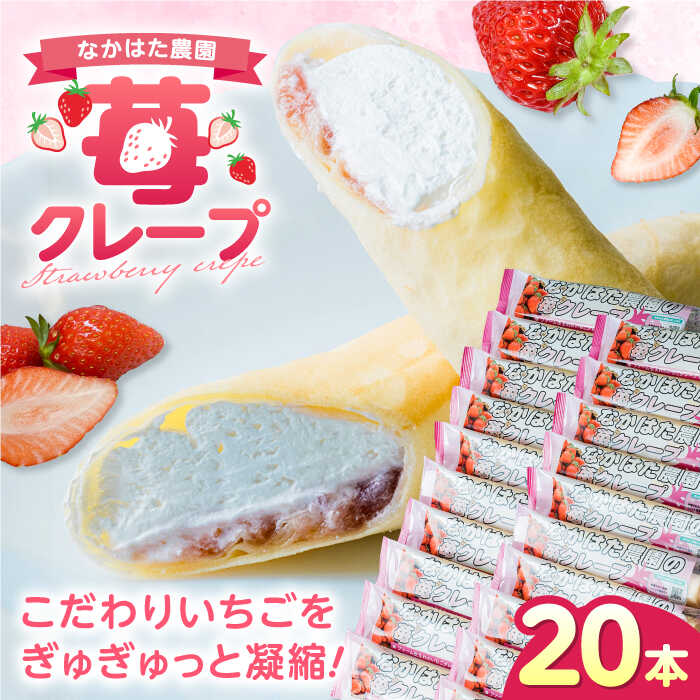 24位! 口コミ数「0件」評価「0」なかはた農園の苺クレープ 20本 山都町産 熊本県産【なかはた農園】 アイス おやつ おかし スイーツ デザート いちご イチゴ[YBI05･･･ 