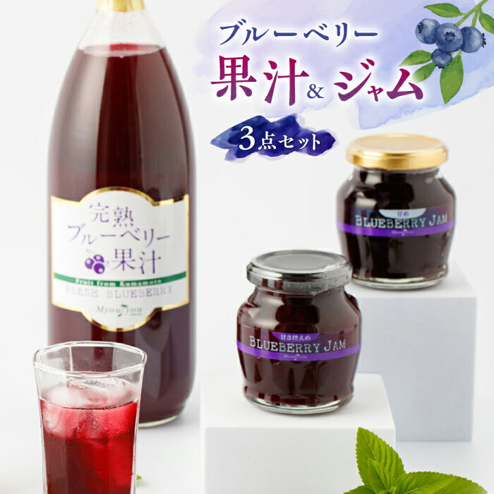 9位! 口コミ数「0件」評価「0」【化粧箱入】ブルーベリー果汁 1000ml & ジャム 2個 セット ブルーベリー 熊本 山都【社会福祉法人 御陽会 サポートハウス 明星学･･･ 