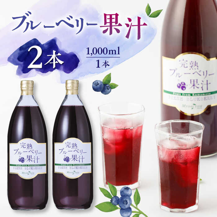 46位! 口コミ数「0件」評価「0」ブルーベリー果汁 1000ml 2本 ジュース 濃縮【社会福祉法人 御陽会 サポートハウス 明星学園】[YBM013] 10000 10,0･･･ 