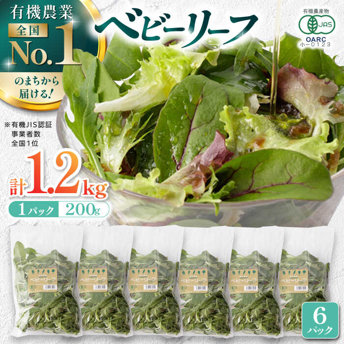 12位! 口コミ数「0件」評価「0」有機野菜 ベビーリーフ 計1.2kg(200g×6パック) 山都町産 産地直送 高原野菜 有機JAS認証取得【株式会社 清和ミネラル会】[Y･･･ 