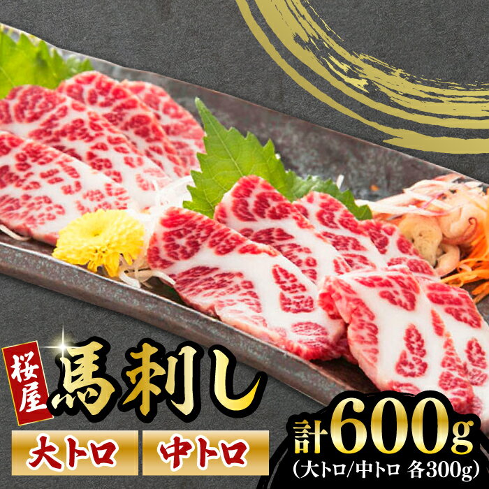 【ふるさと納税】馬刺し 2種 大トロ 中トロ 計600g 300g×2パック 熊本 冷凍 馬肉 馬刺 ヘルシー【有限..