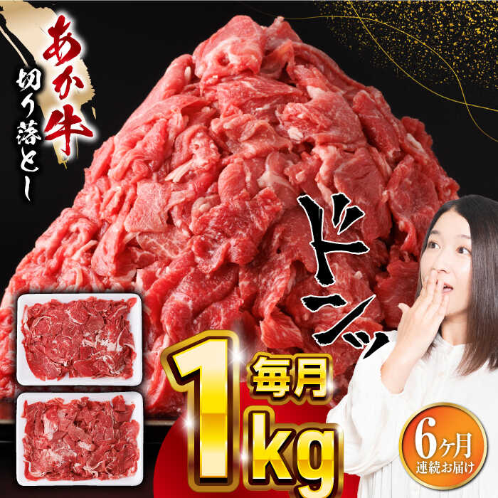 2位! 口コミ数「1件」評価「5」【全6回定期便】熊本県産 あか牛 切り落とし 合計6kg (500g×2P) 熊本 赤牛 褐牛 あかうし 褐毛和種 肥後 冷凍 国産 牛肉【･･･ 