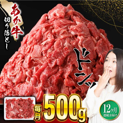 【全12回定期便】あか牛 切り落とし 500g 【五右衛門フーズ】[YBZ058]