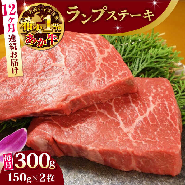 【全12回定期便】熊本県産 あか牛 ランプステーキ セット 計300g ( 150g × 2枚 ) 冷凍 専用タレ付き あか牛のたれ付き モモ 熊本和牛【有限会社 三協畜産】[YCG084] 288000 288,000 288000円 288,000円