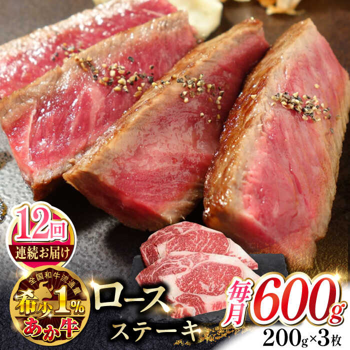 【全12回定期便】熊本県産 あか牛 ロースステーキ セット 計400g ( 200g × 2枚 ) 冷凍 専用タレ付き あか牛のたれ付き 熊本和牛【有限会社 三協畜産】[YCG087] 264000 264,000 264000円 264,000円