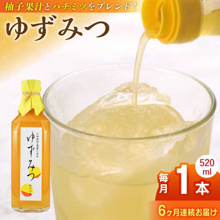 【全6回定期便】ゆずみつ 520ml 1本 柚子みつ 柚子蜜 柚子 ゆず はちみつ ハチミツ 蜂蜜 熊本 山都町【本田農園】[YDL024] 60000 60,000 60000円 60,000円 6万円